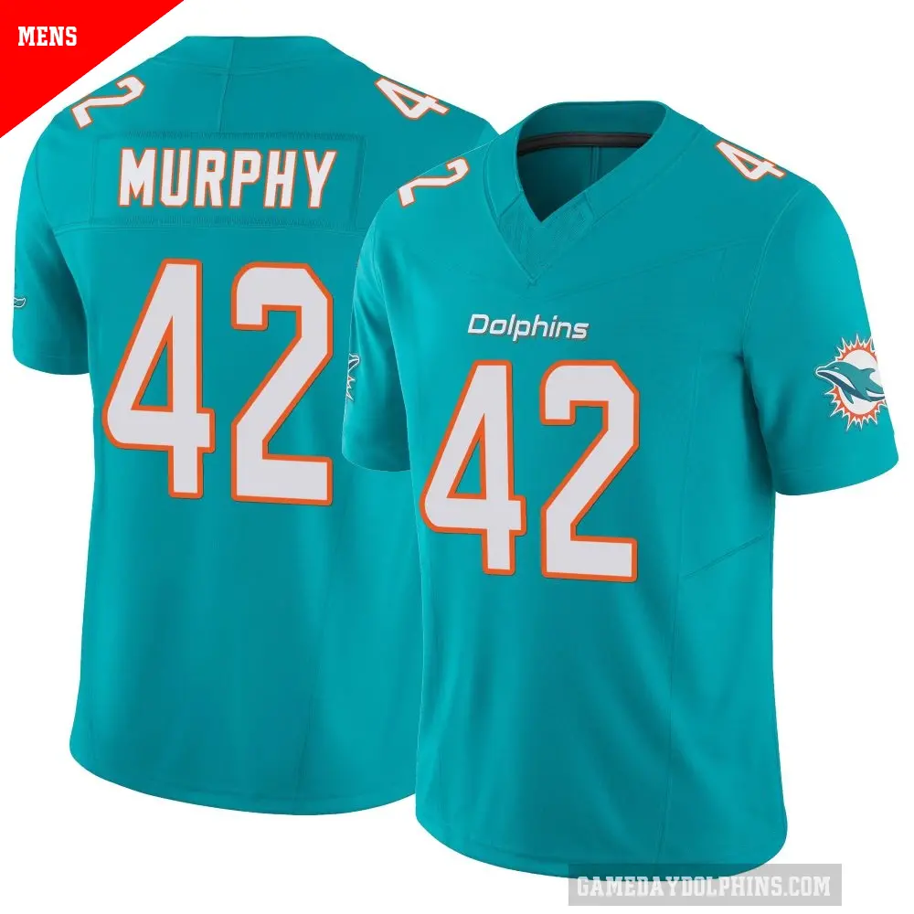 Men's Miami Dolphins ＃42 Grayson Murphy Aqua Limited Vapor F.U.S.E. Jersey