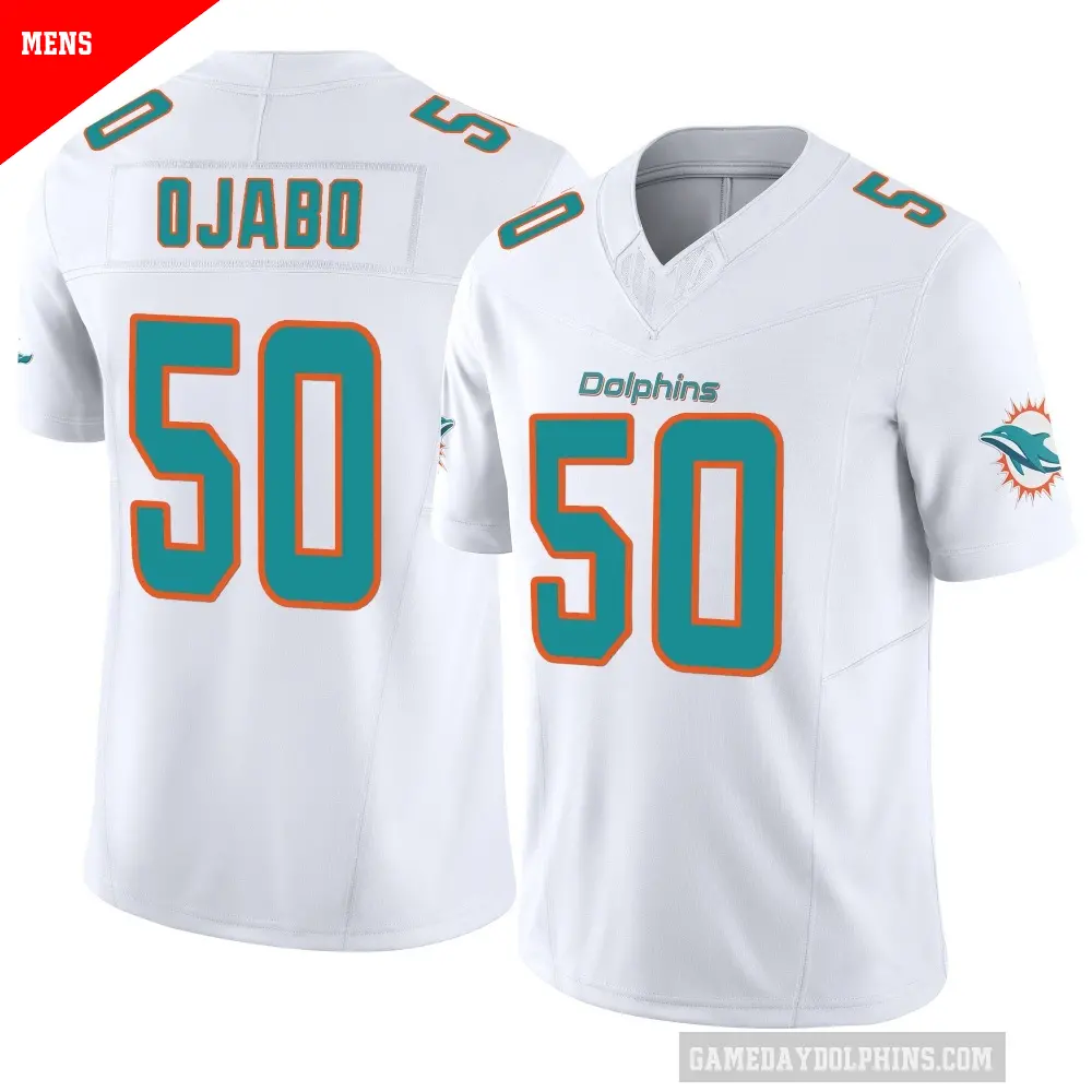 Men's Miami Dolphins ＃50 David Ojabo White Limited Vapor F.U.S.E. Jersey
