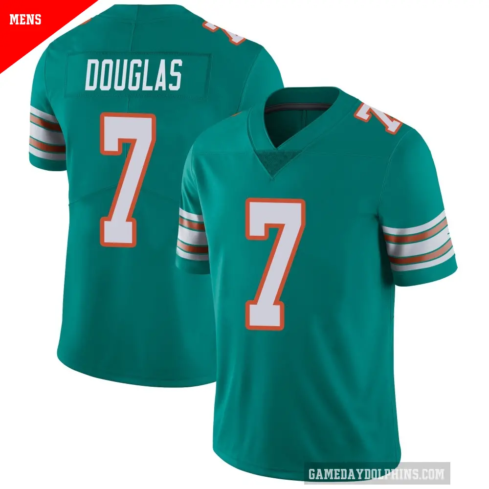 Men's Miami Dolphins ＃7 Caleb Douglas Aqua Limited Alternate Vapor Untouchable Jersey