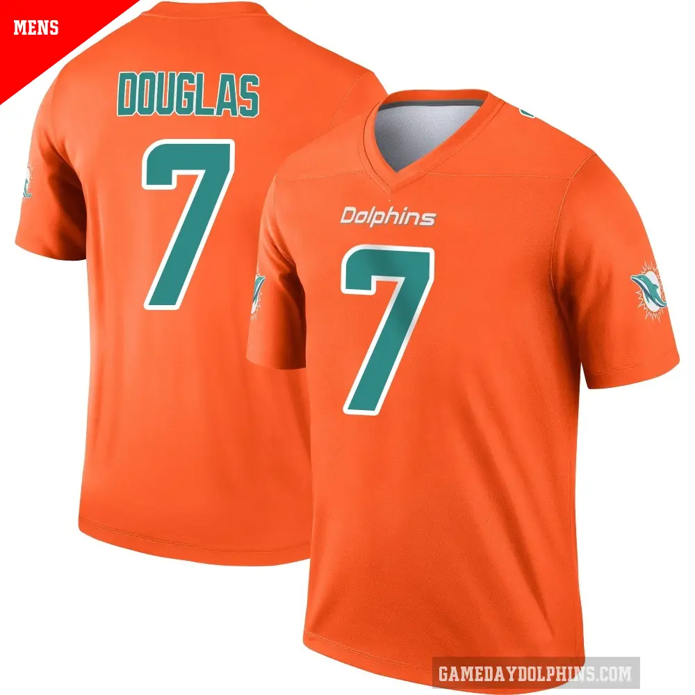 Men's Miami Dolphins ＃7 Caleb Douglas Orange Legend Inverted Jersey