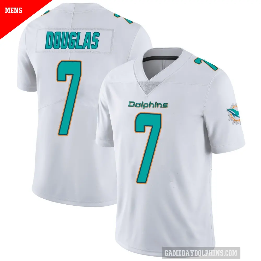 Men's Miami Dolphins ＃7 Caleb Douglas White limited Vapor Untouchable Jersey