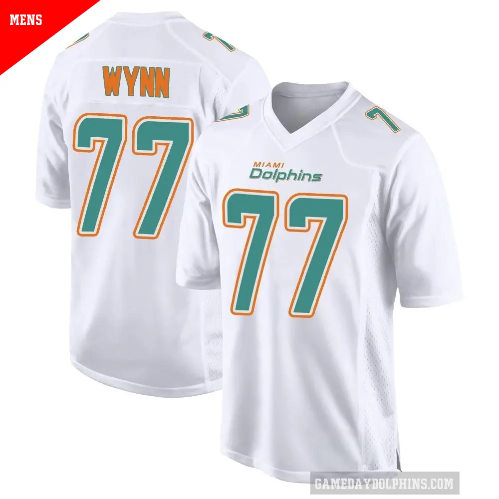 Men's Miami Dolphins ＃77 Isaiah Wynn White Game Fashion Jersey