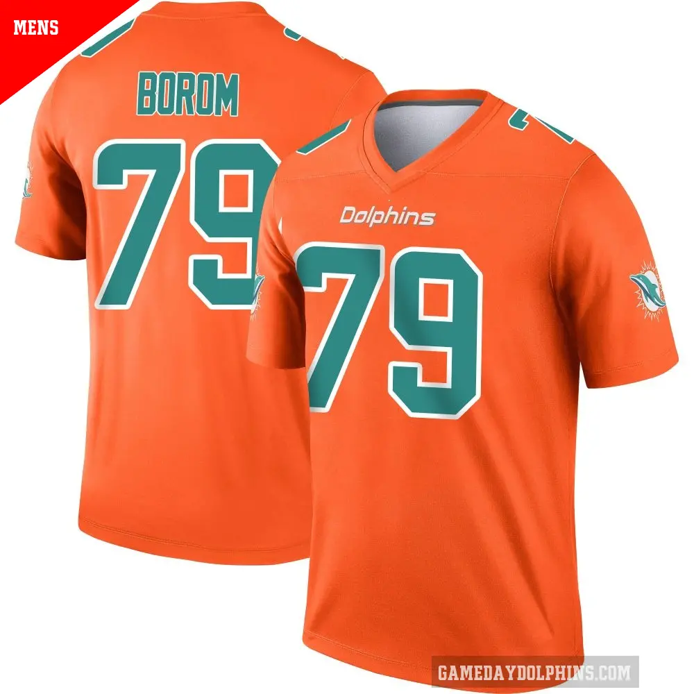 Men's Miami Dolphins ＃79 Larry Borom Orange Legend Inverted Jersey