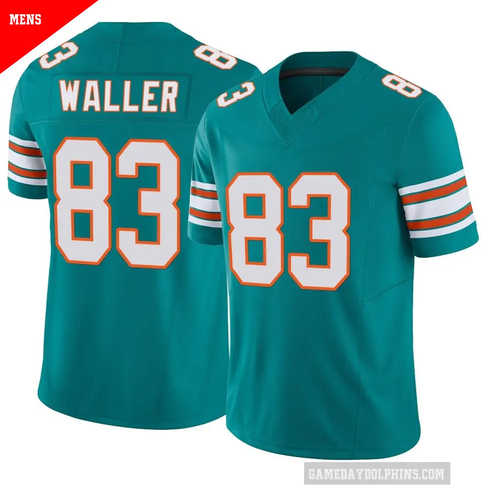 Men's Miami Dolphins ＃83 Darren Waller Aqua Limited Alternate Vapor F.U.S.E. Jersey