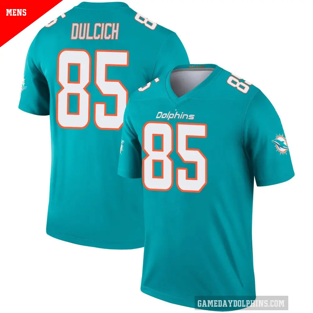 Men's Miami Dolphins ＃85 Greg Dulcich Aqua Legend Jersey