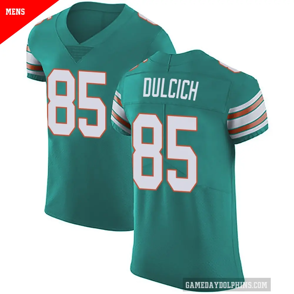 Men's Miami Dolphins ＃85 Greg Dulcich Green Elite Aqua Alternate Vapor Untouchable Jersey