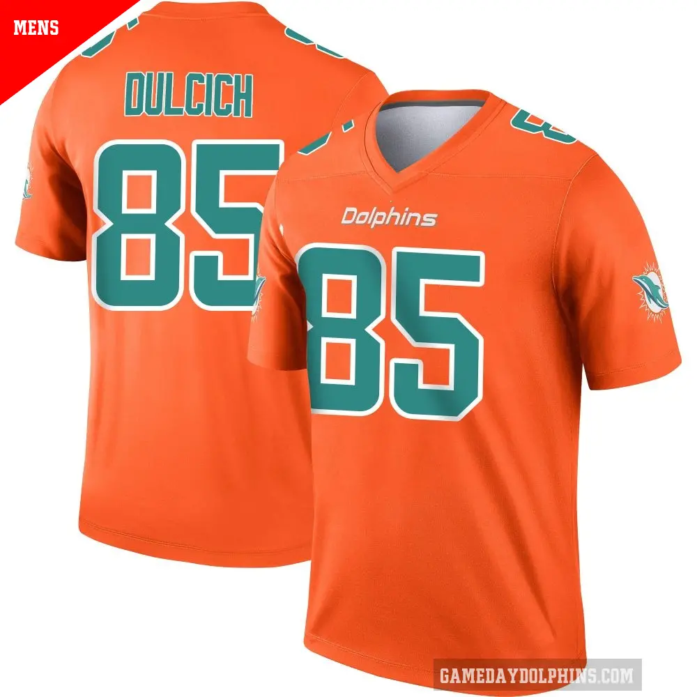 Men's Miami Dolphins ＃85 Greg Dulcich Orange Legend Inverted Jersey