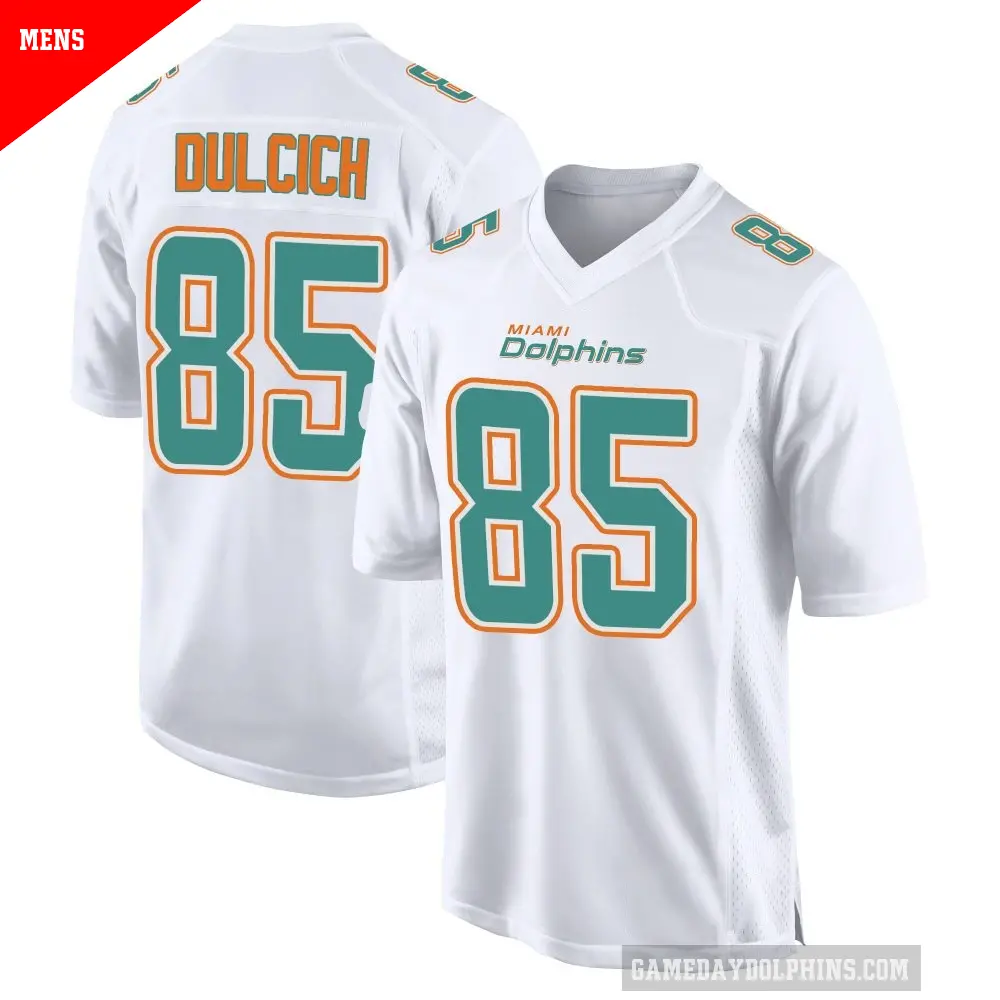 Men's Miami Dolphins ＃85 Greg Dulcich White Game Fashion Jersey