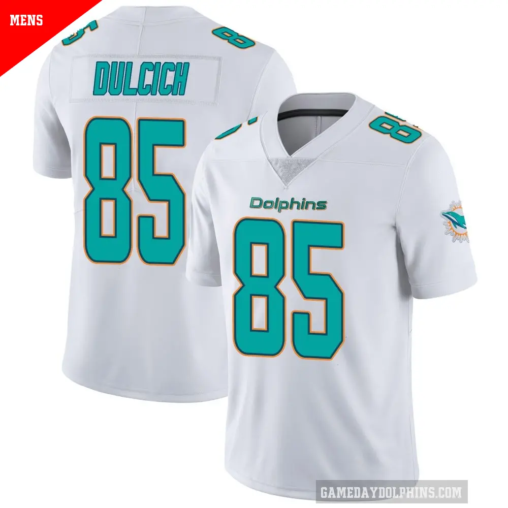 Men's Miami Dolphins ＃85 Greg Dulcich White limited Vapor Untouchable Jersey