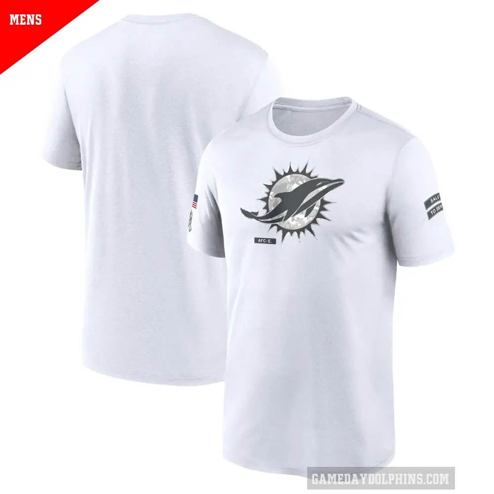 Men's Miami Dolphins White Legend 2024 Salute To Service Performance T-Shirt