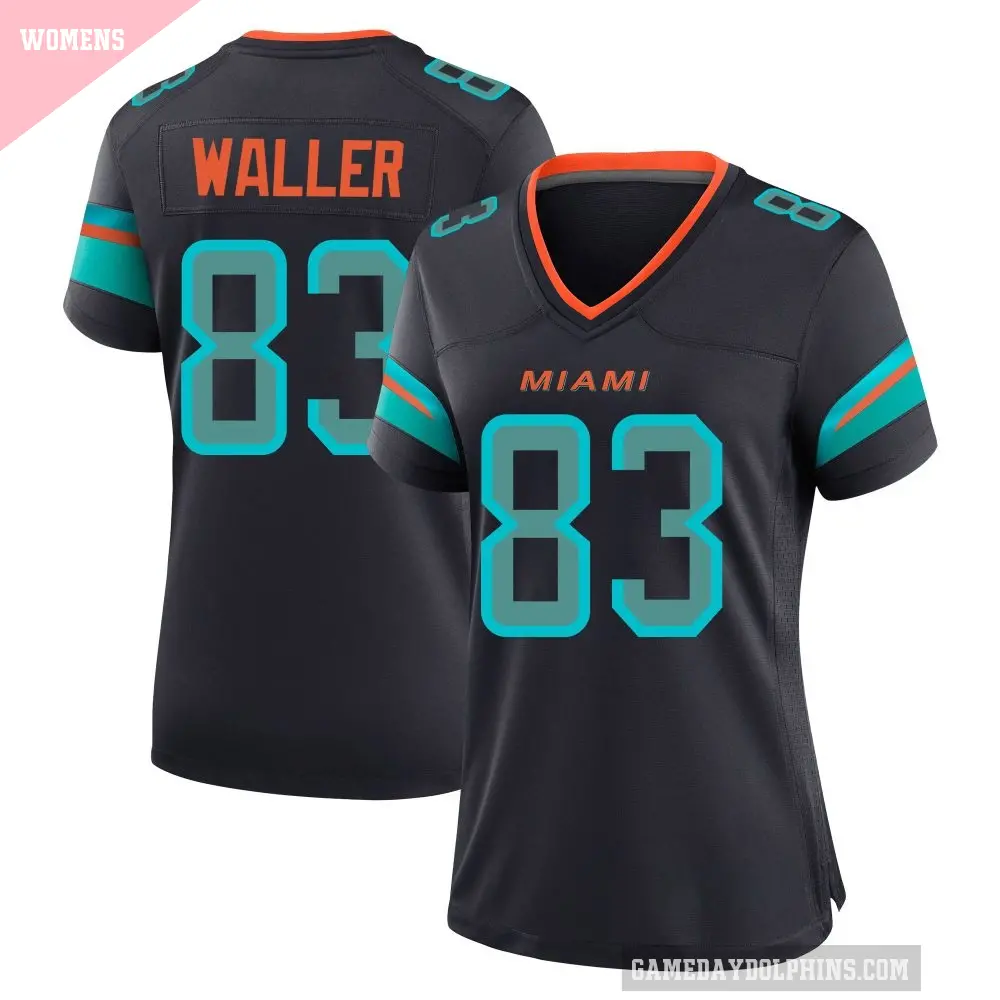 Women's Miami Dolphins ＃83 Darren Waller Blue Game Pitch 2025 Rivalries Collection Jersey