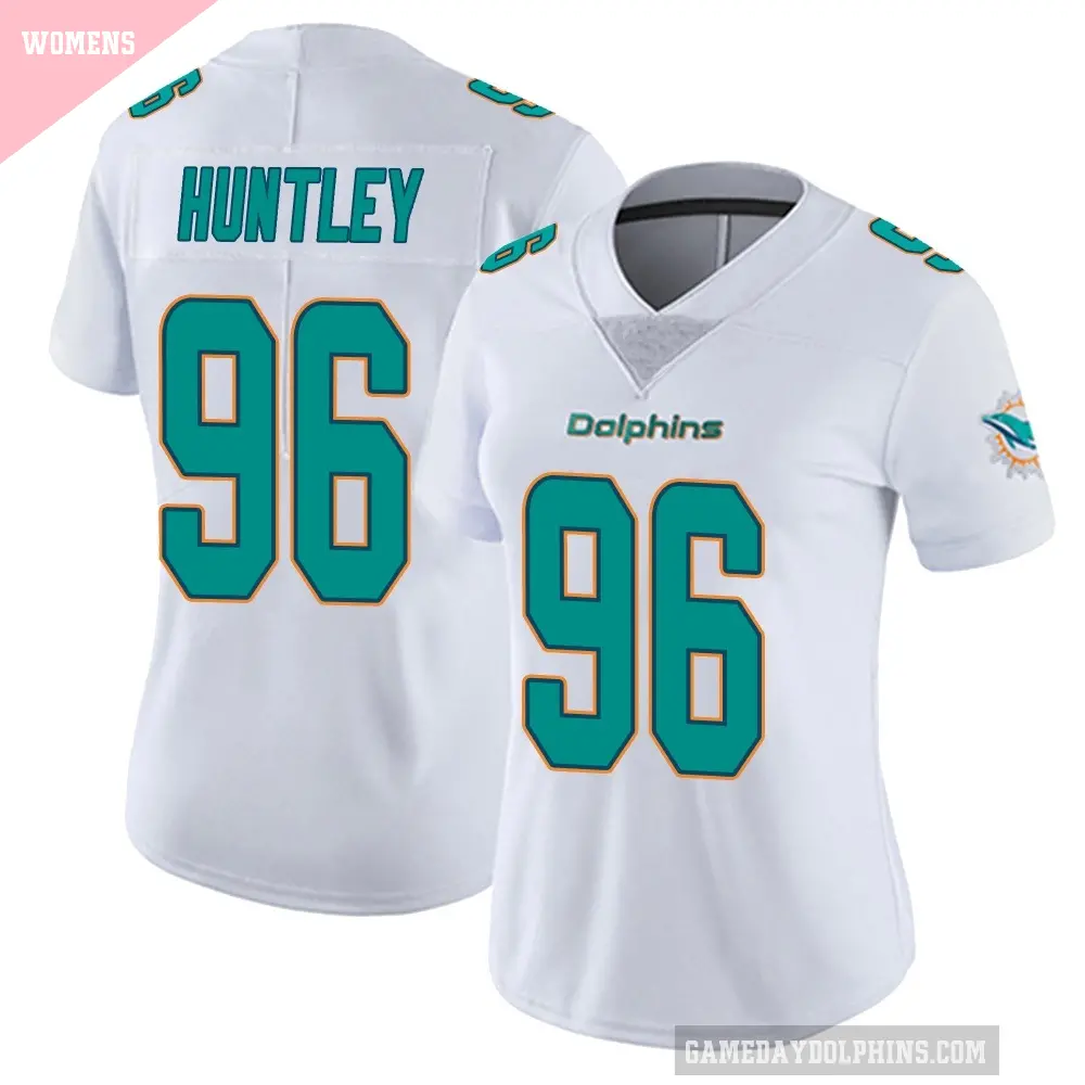 Women's Miami Dolphins ＃96 Alex Huntley White limited Vapor Untouchable Jersey