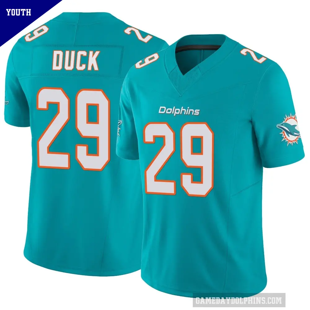 Youth Miami Dolphins ＃29 Storm Duck Aqua Limited Vapor F.U.S.E. Jersey