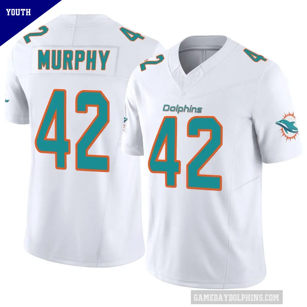 Youth Miami Dolphins ＃42 Grayson Murphy White Limited Vapor F.U.S.E. Jersey