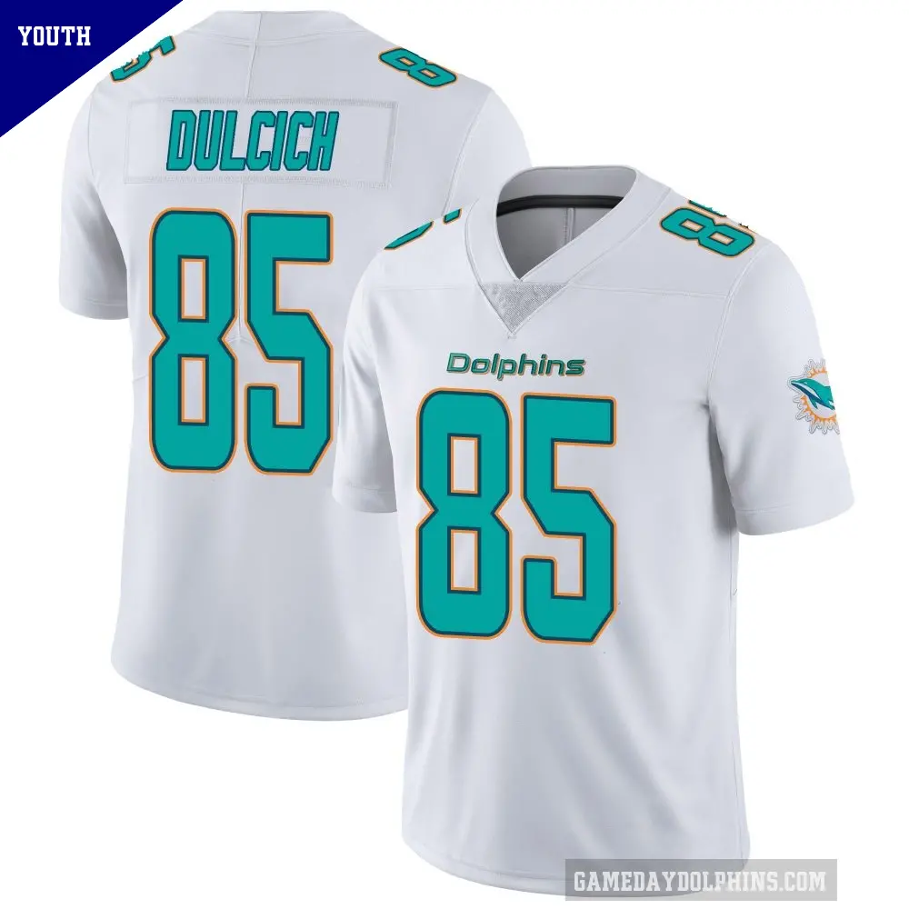 Youth Miami Dolphins ＃85 Greg Dulcich White limited Vapor Untouchable Jersey